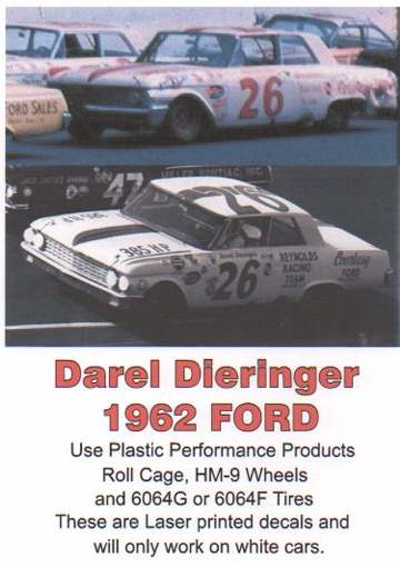 #16 Darel Dieringer Bud Moore Mercury 1967 1/18th Scale Waterslide Decals