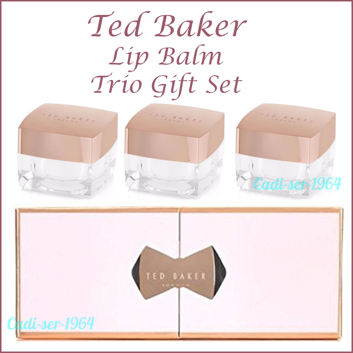 Ted Baker Three's a Charm Lip Balm Trio Collection Gift Set 3 Lips Balm