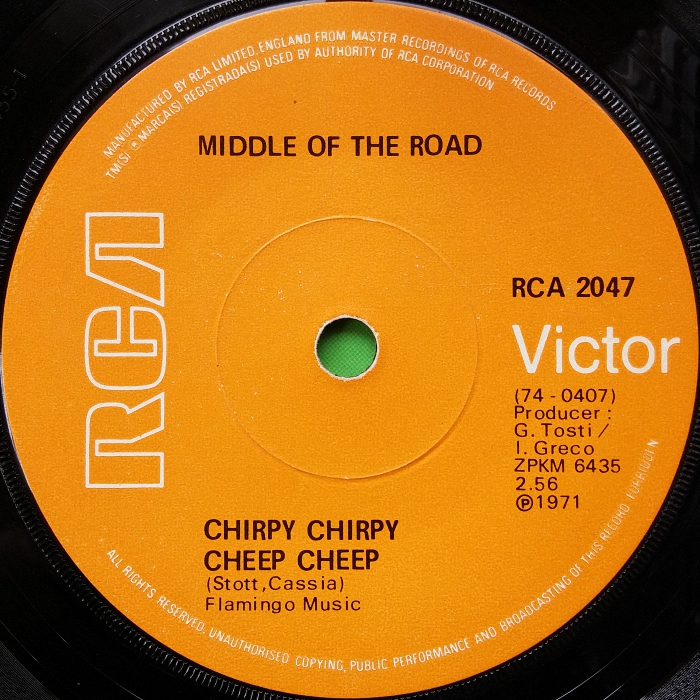 Middle of the Road Chirpy Chirpy Cheep Cheep UK side 1
