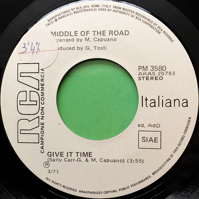 Middle of the Road Twiddle Dee Twiddle Dum Italy side 2