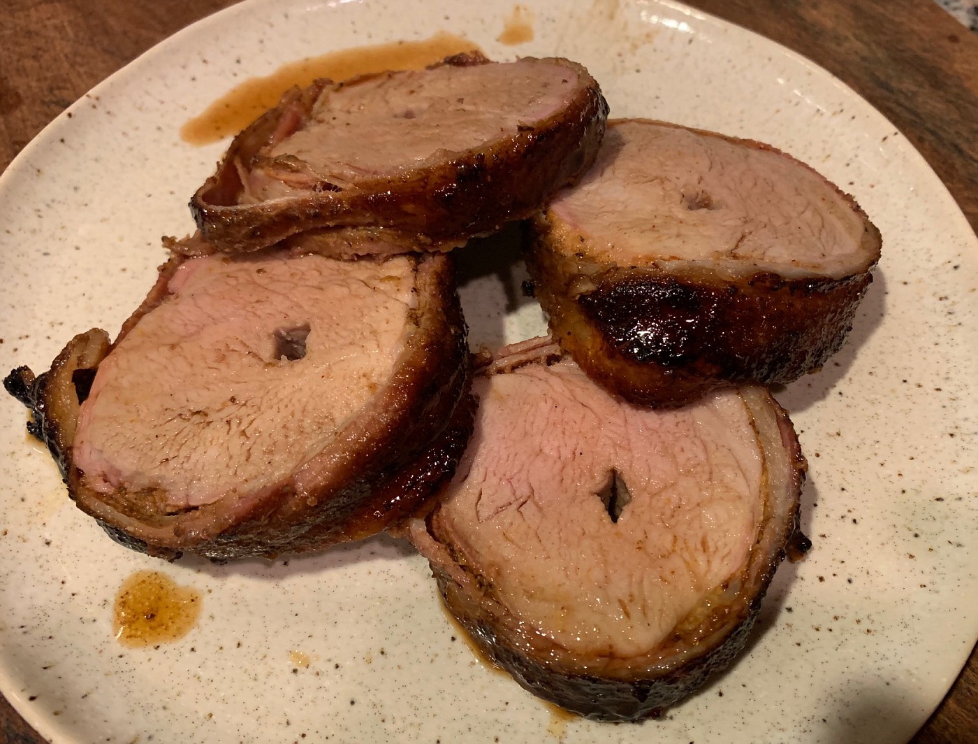 Bacon Wrapped Pork Tenderloin Joetisserie cook... — Big Green Egg Forum