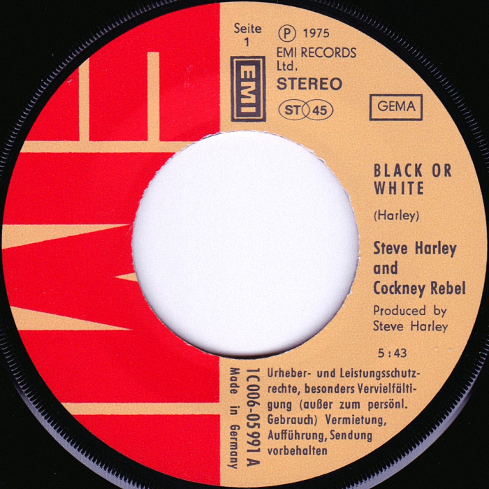 Cockney Rebel Black Or White Germany side 1