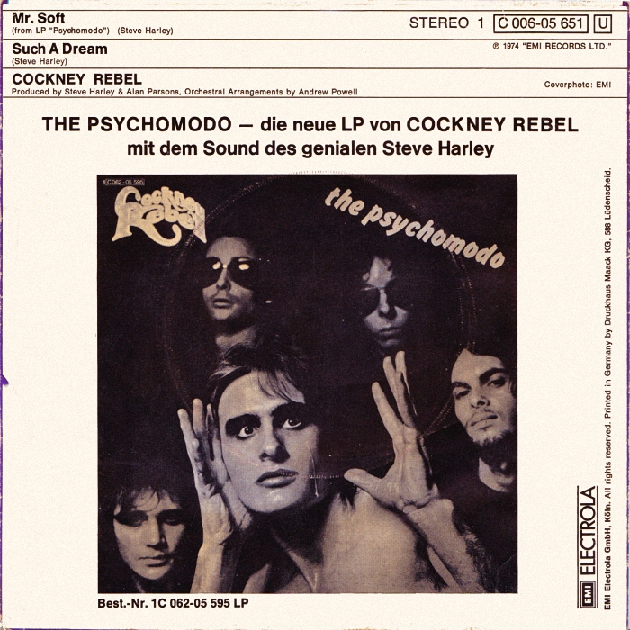 Cockney Rebel Mr. Soft Germany back