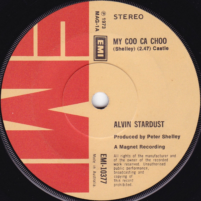 Alvin Stardust My Coo Ca Choo Australia side 1