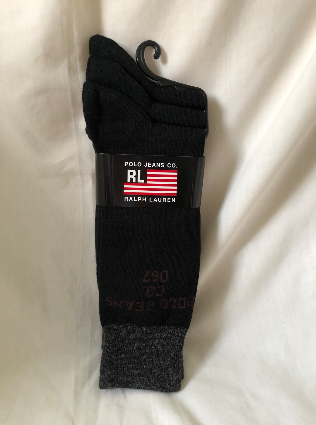 3-Pairs-POLO-JEANS-Ralph-Lauren-Black-Cotton-Dress-Socks-mens-Size-10-13-NEW-NWT