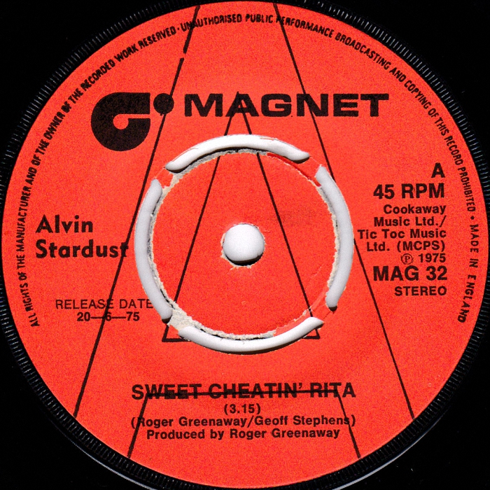 Alvin Stardust Sweet Cheatin Rita UK promo side 1