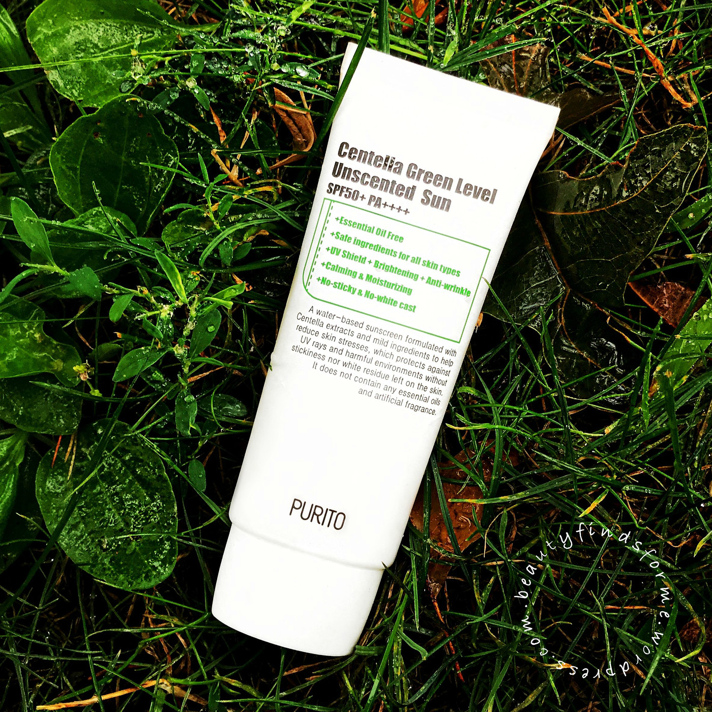 purito green level unscented sunscreen