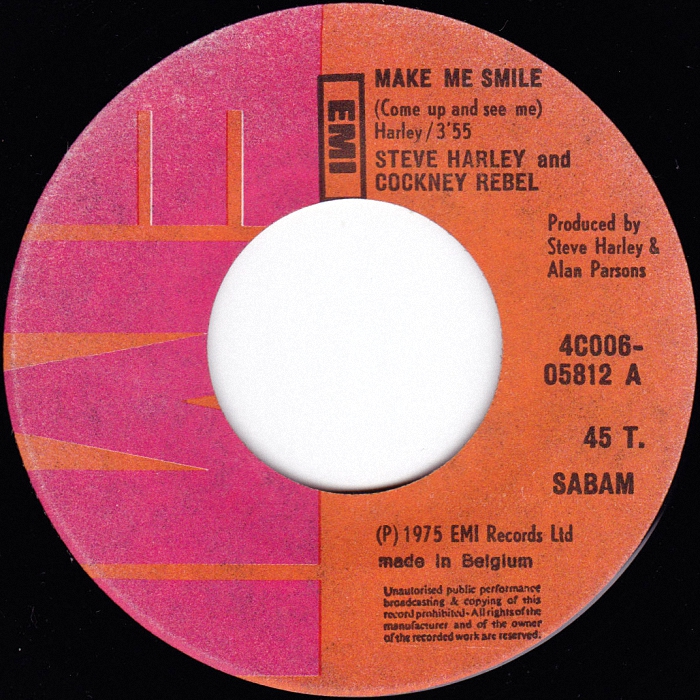Cockney Rebel Make Me Smile Belgium side 1