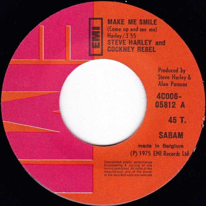 Cockney Rebel Make Me Smile Belgium side 1