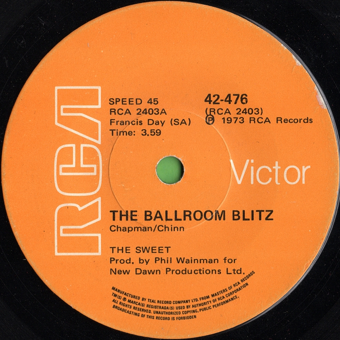 The Sweet The Ballroom Blitz South Africa side 1