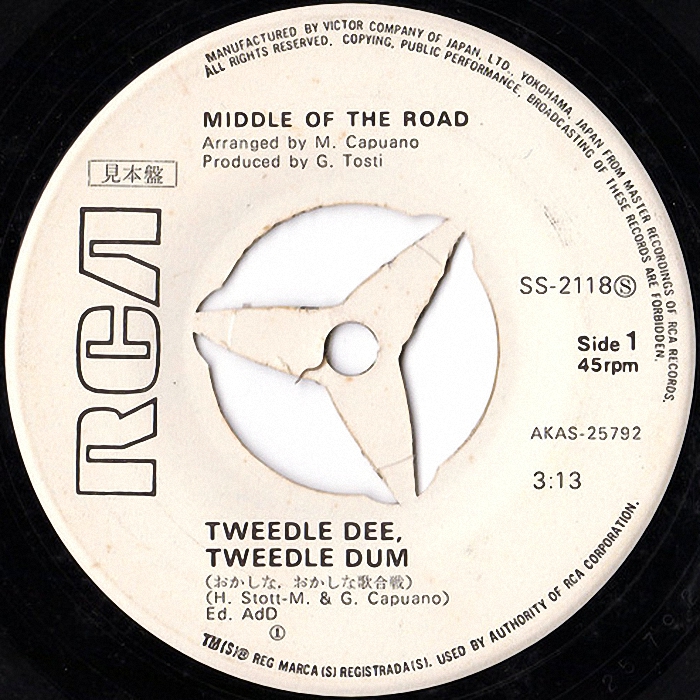 Middle of the Road Tweedle Dee Tweedle Dum Japan promo side 1