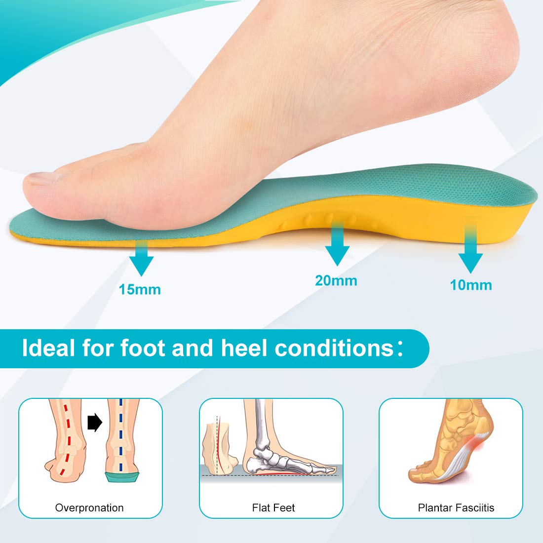 memory foam insoles for flat feet