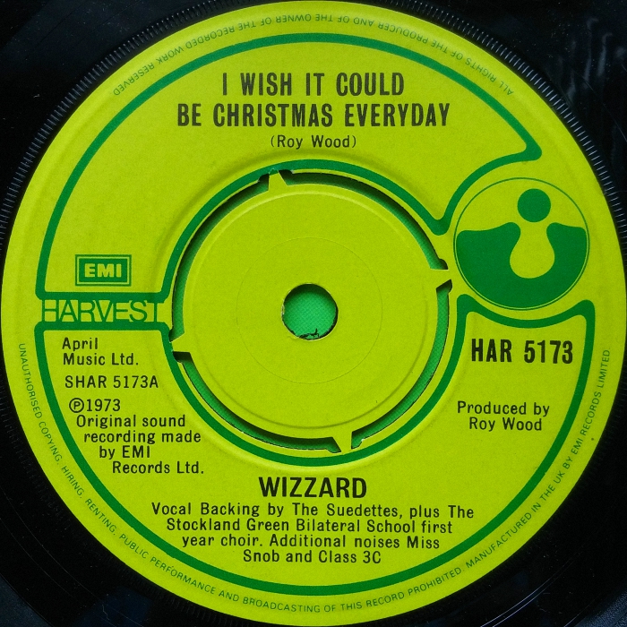 Wizzard I Wish It Could Be Christmas Everyday UK Harvest side 1 re-issue 1978