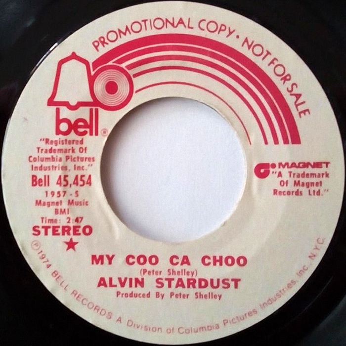 Alvin Stardust My Coo Ca Choo USA promo side 2