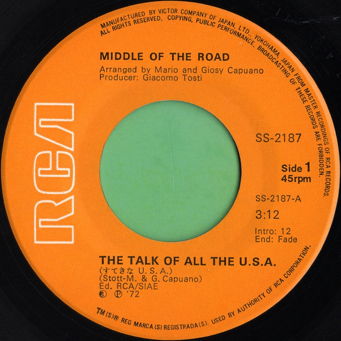 Middle Of The Road The Talk Of All The USA Japan side 1