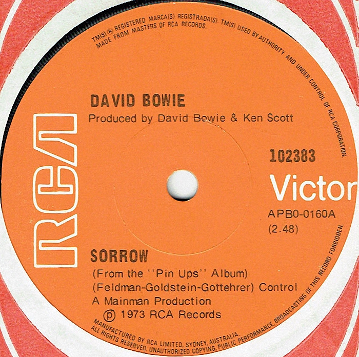 David Bowie Sorrow Australia side 1