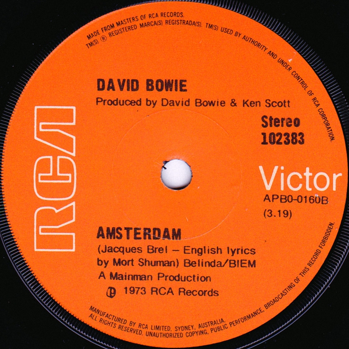 David Bowie Sorrow Australia side 2