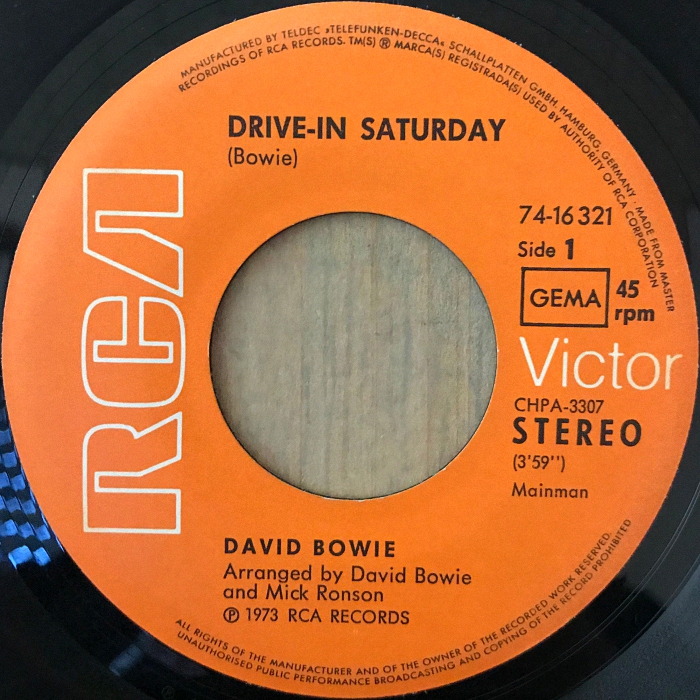 David Bowie Drive In Saturday Germany side 1