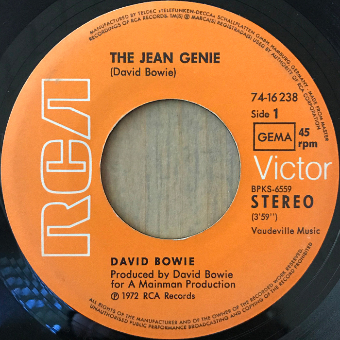 David Bowie The Jean Genie Germany side 1
