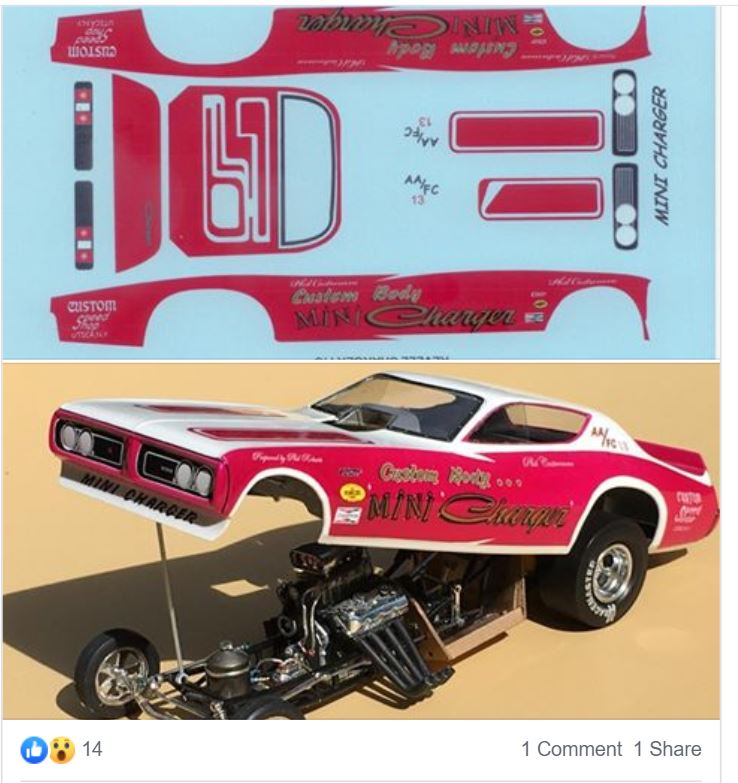 I've only ever developed one decal it is for a funny car and it has