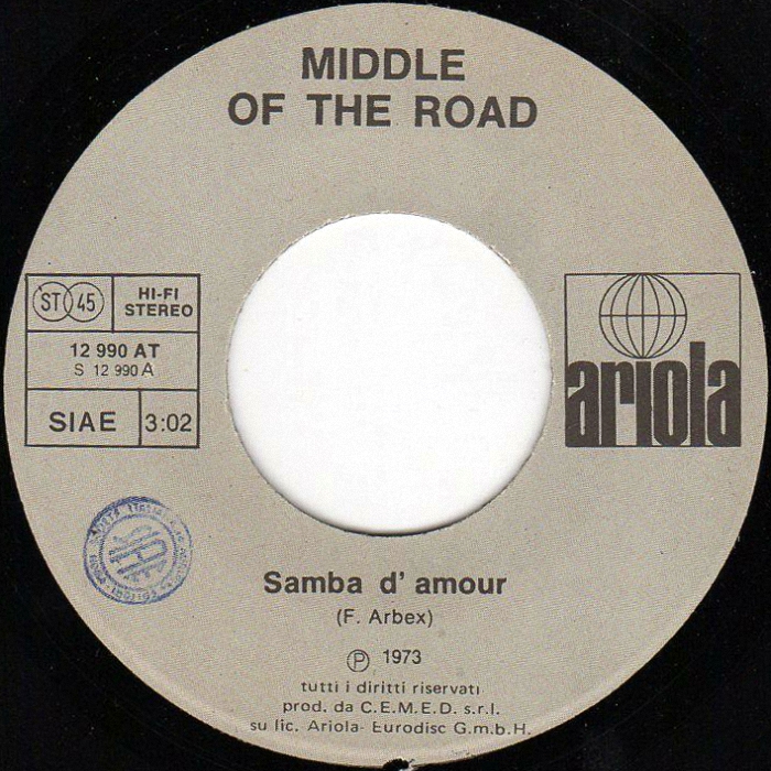 Middle of the Road Samba D'Amour Italy side 1