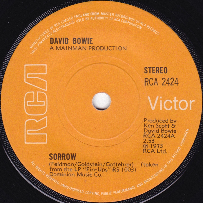 David Bowie Sorrow UK side 1