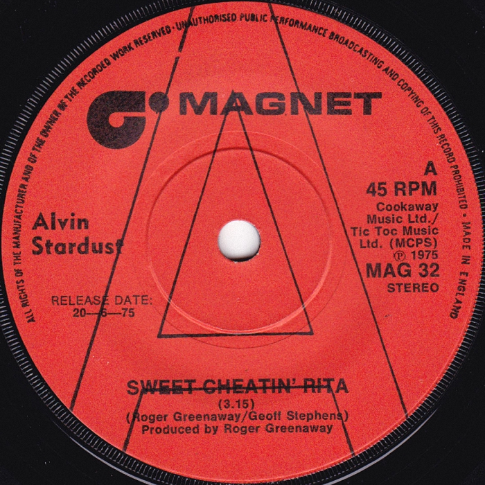 Alvin Stardust Sweet Cheatin Rita UK promo side 1