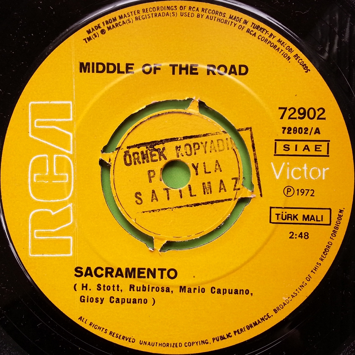 Middle Of The Road Sacramento Turkey promo side 1