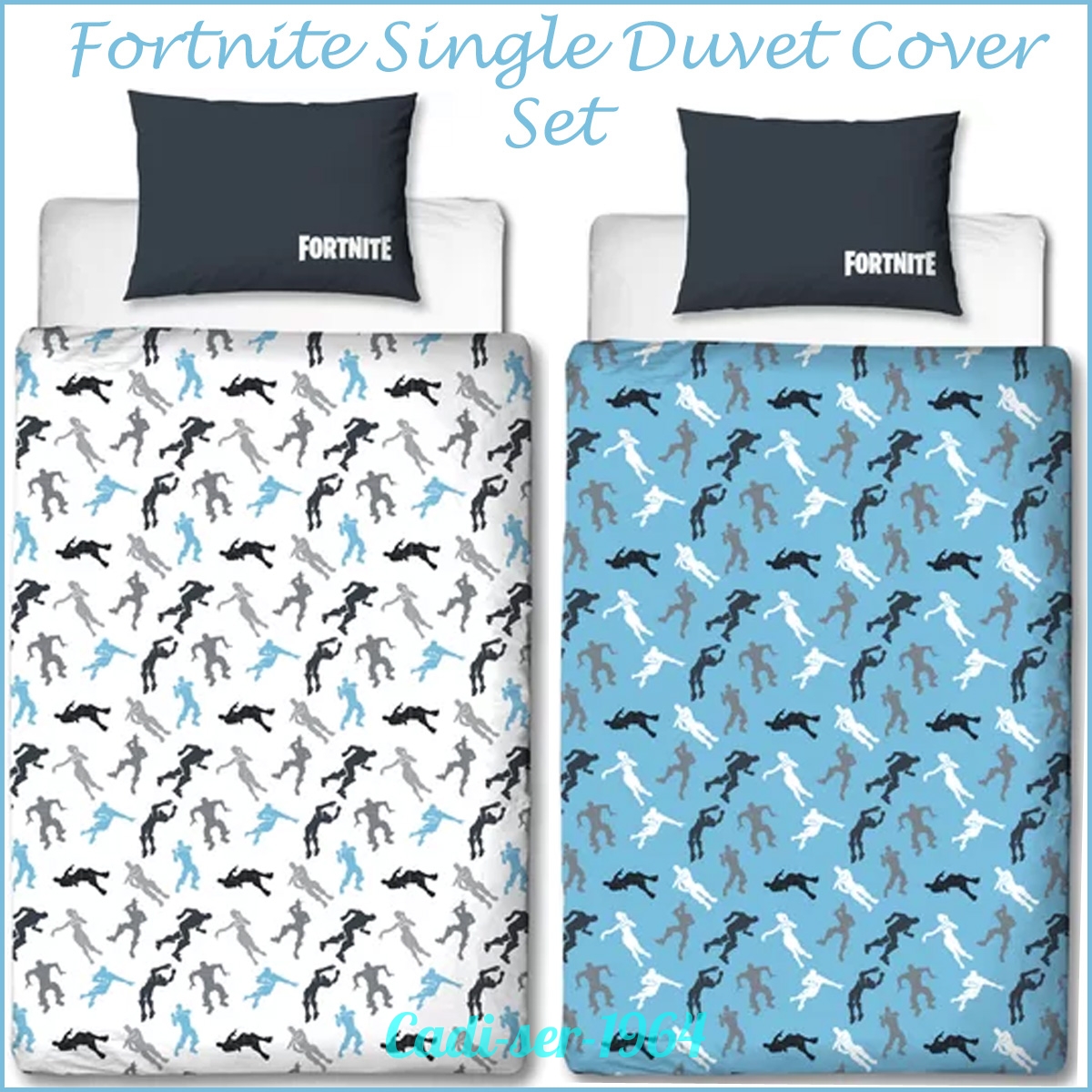 Fortnite Single Reversible Duvet Cover Pillowcase Set New