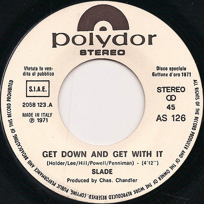 Slade Get Down And Get With It Italy jukebox side 1