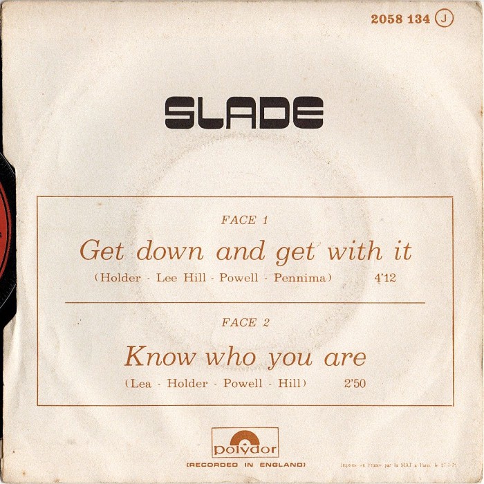 Slade Get Down And Get With It France back