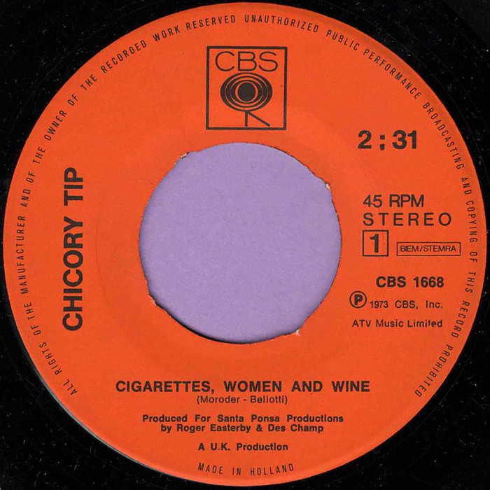 Chicory Tip Cigarettes, Women & Wine Holland side 1