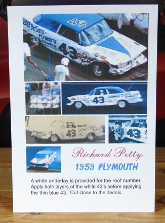 CD_1280-C  #43 Richard Petty 1960 Plymouth Valiant   1:64 Scale DECALS