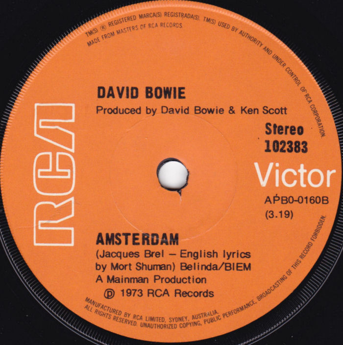 David Bowie Sorrow Australia side 2