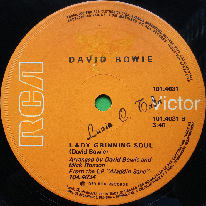 David Bowie Lets Spend The Night Together Brazil side 2
