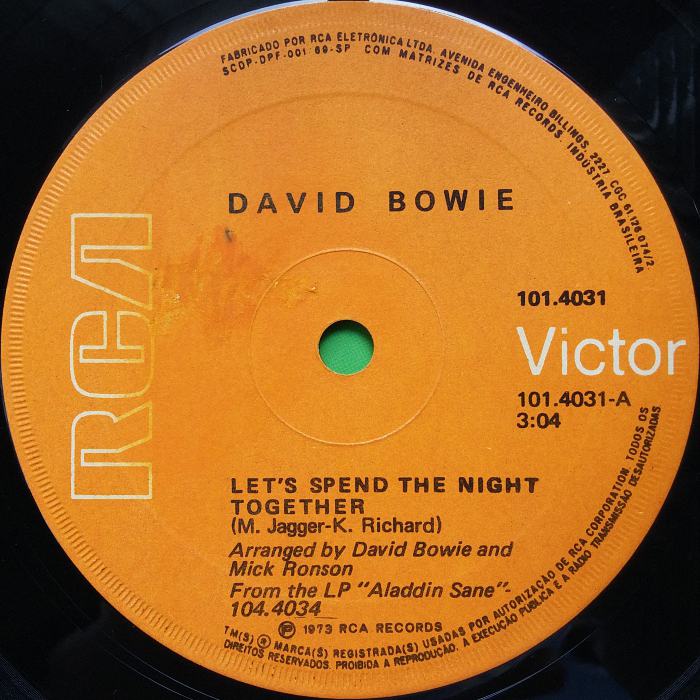 David Bowie Lets Spend The Night Together Brazil side 1