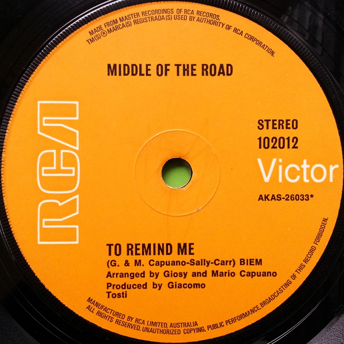 Middle Of The Road Soley Soley Australia promo side 2