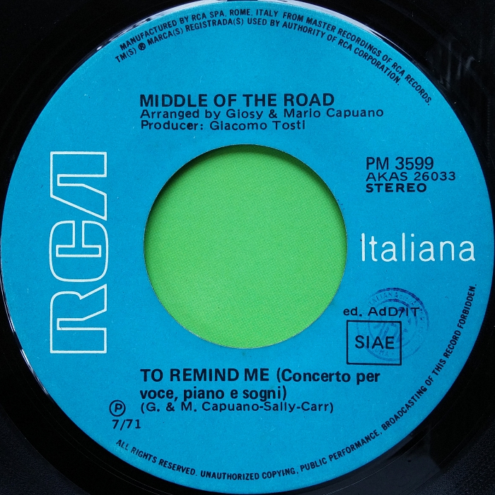 Middle Of The Road Soley Soley Italy side 2