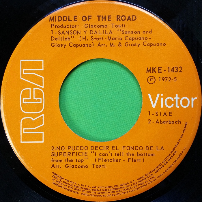 Middle of the Road Soley Soley EP Mexico side 2
