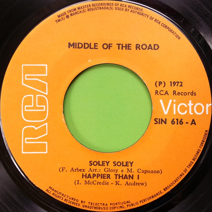 Middle of the Road Soley Soley Angola EP side 1