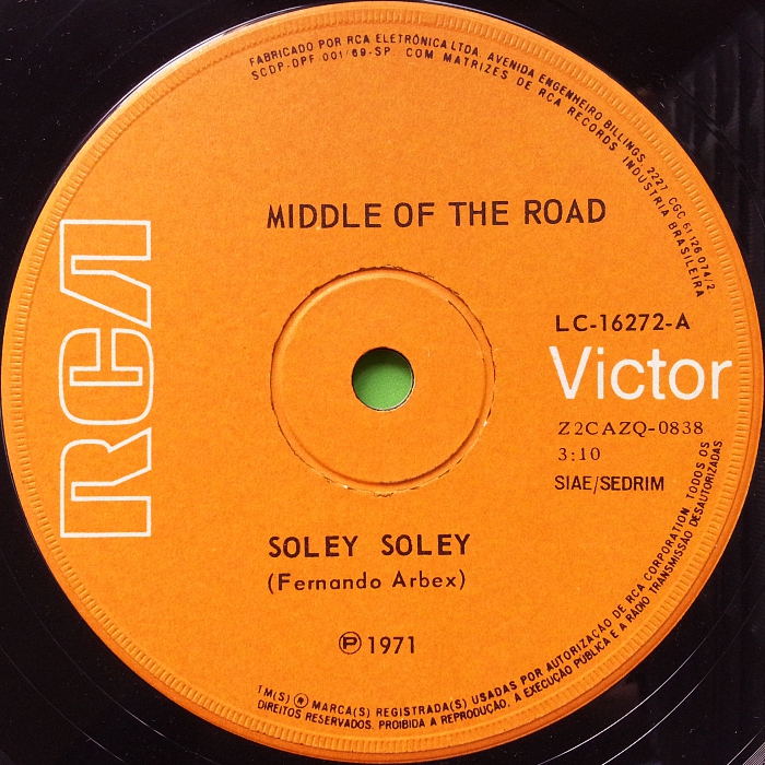 Middle Of The Road Soley Soley Brazil side 1