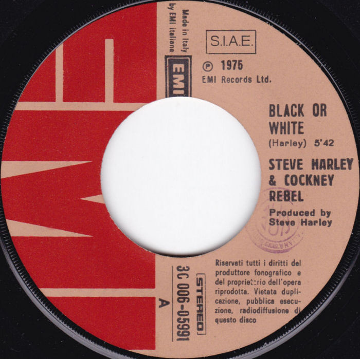 Cockney Rebel Black Or White Italy side 1