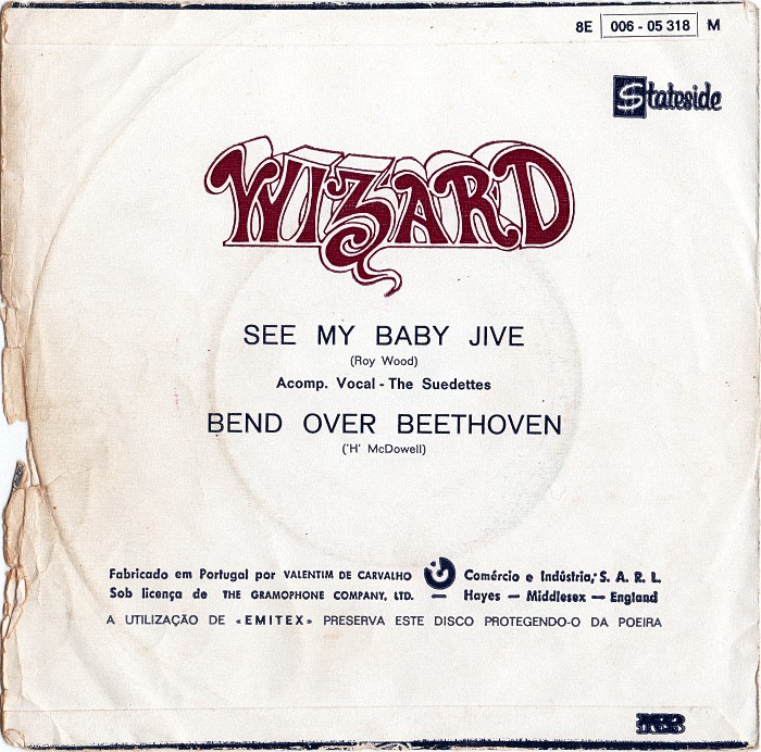 Wizzard See My Baby Jive Portugal back