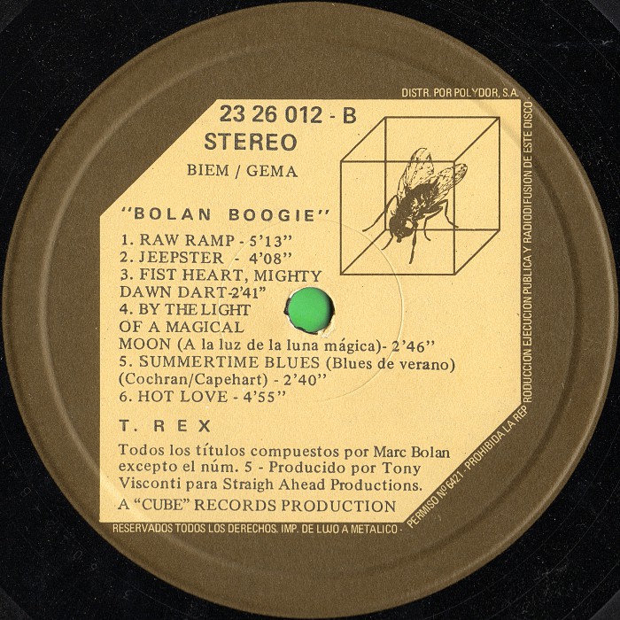 Bolan Boogie LP Spain side 2