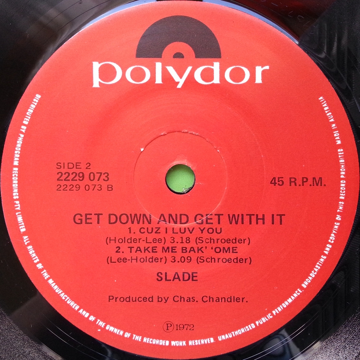 Slade Get Down And Get With It EP Australia side 2