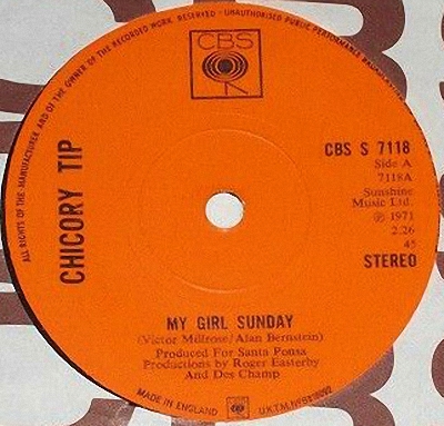 Chicory Tip My Girl Sunday UK side 1