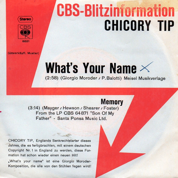 Chicory Tip What's Your Name Germany front