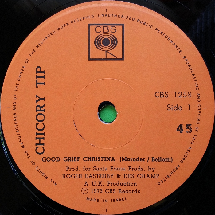 Chicory Tip Good Grief Christina Israel side 1
