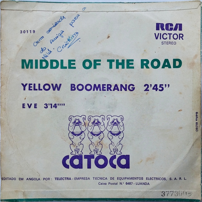 Middle of the Road Yellow Boomerang Angola back
