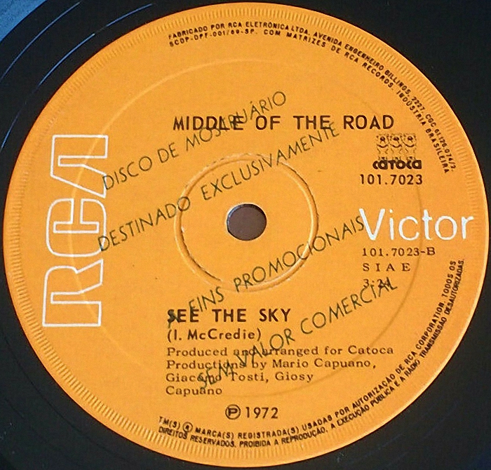 Middle of the Road Bottoms Up Brazil promo Side 2